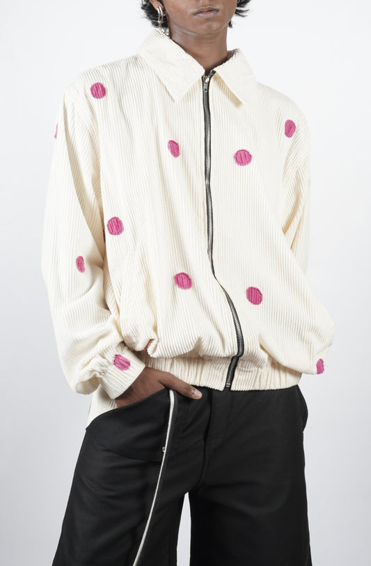 One of One Polka Bomber Jacket