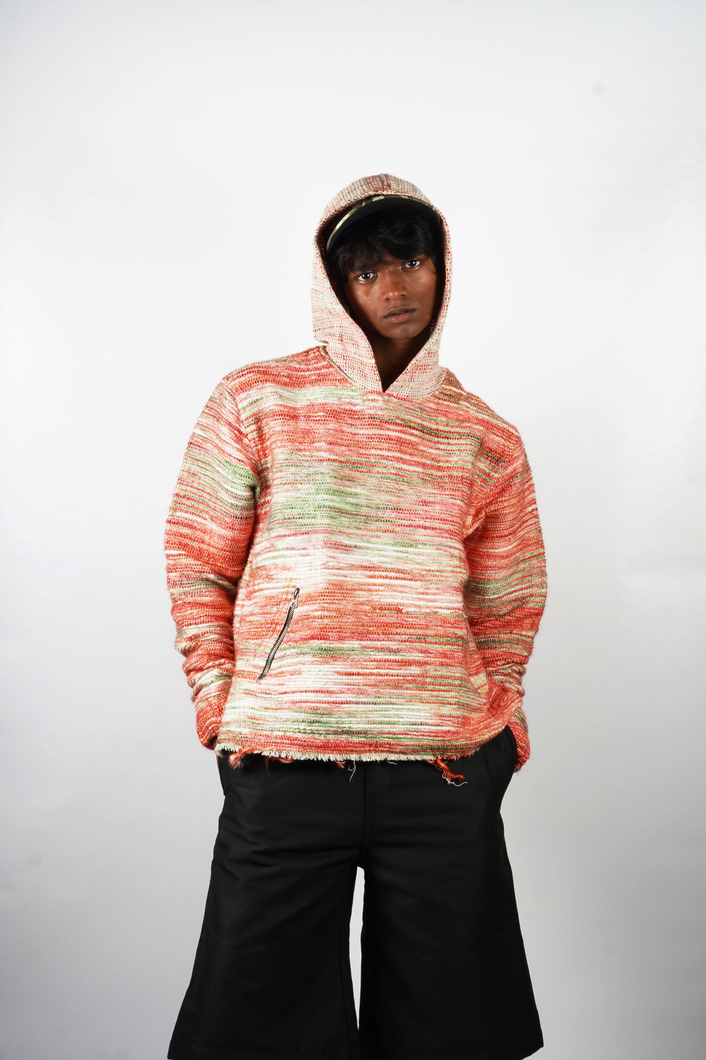 PD Unisex Distressed Jacquard Hoodie [Multi color]